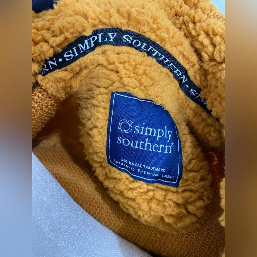 Simply Southern Collection Yellow Fleece Pullover Jacket w/ Pockets and Zipper - Picture 8 of 8